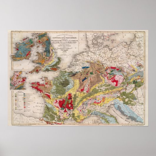 Geologie van Europa Poster (Voorkant)