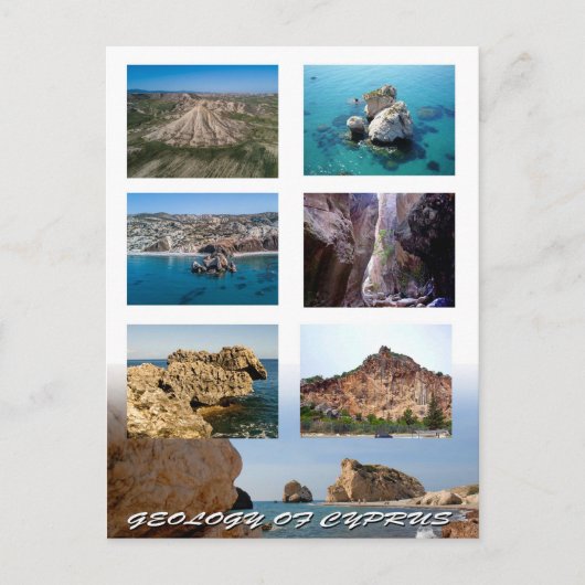 Geologie van het briefkaart van cyprus (Voorkant)