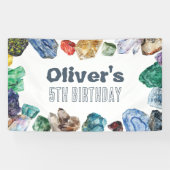 Geologie Verjaardag Achtergrond Rocks Dig Party Ba Spandoek (Horizontaal)