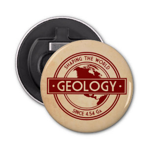 Geologie - vormgeving van de Logo van de wereld (N Button Flesopener
