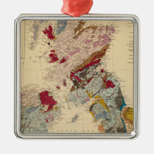 Geologische kaart, Britse eilanden Metalen Ornament