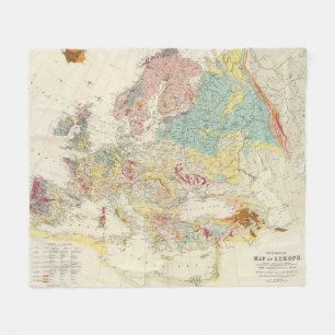 Geologische kaart Europa Fleece Deken