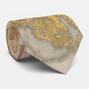 Geologische kaart North Carolina (1887) Stropdas