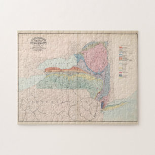  Geologische kaart van de staat New York (1870) Legpuzzel
