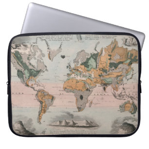 Geologische kaart van de wereld laptop sleeve