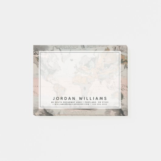 Geologische kaart van de wereld post-it® notes (Voorkant)