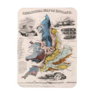 Geologische kaart van Engeland Magneet