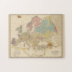  Geologische kaart van Europa (1856) Legpuzzel