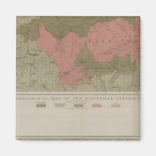 Geologische kaart van het district Knoxville Magneet