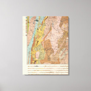 Geologische kaart van New Hampshire 2 Canvas Afdruk