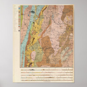 Geologische kaart van New Hampshire 2 Poster