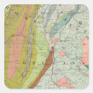 Geologische kaart van New Hampshire 3 Vierkante Sticker