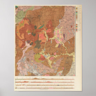Geologische kaart van New Hampshire Poster
