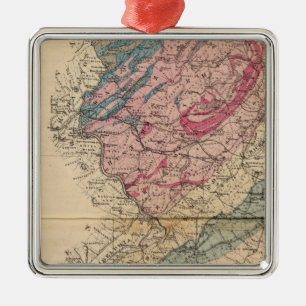 Geologische kaart van New Jersey Metalen Ornament
