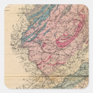 Geologische kaart van New Jersey Vierkante Sticker