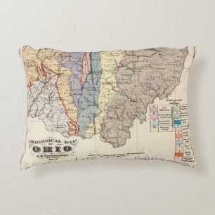 Geologische kaart van Ohio Decoratief Kussen