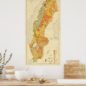  Geologische Kaart van Zweden (1910) Poster (Keuken)