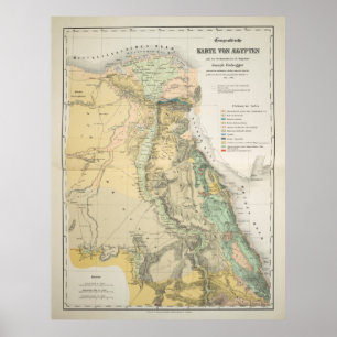 Geologische kaart voor Egypte (1842) Poster