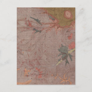 Geologische kaart, Yellowstone National Part, Wyom Briefkaart