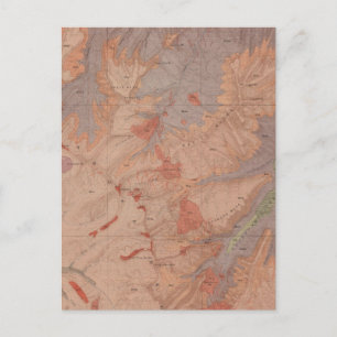 Geologische kaart, Yellowstone National Part, Wyom Briefkaart