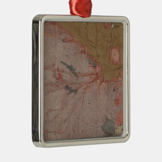 Geologische kaart, Yellowstone National Part, Wyom Metalen Ornament (Rechts)