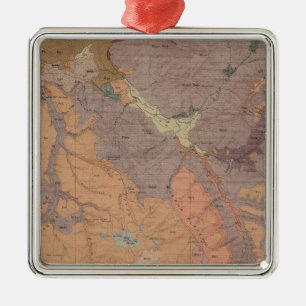 Geologische kaart, Yellowstone National Part, Wyom Metalen Ornament
