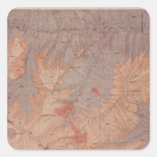 Geologische kaart, Yellowstone National Part, Wyom Vierkante Sticker