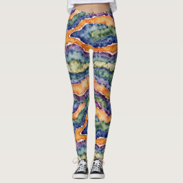 Geologische rotsformaties & strata patroon leggings