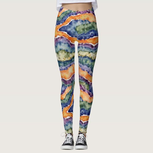 Geologische rotsformaties & strata patroon leggings (Voorkant)