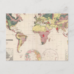 Geologische structuur van het wereldbol briefkaart
