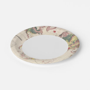 Geologische structuur van het wereldbol papieren bordje