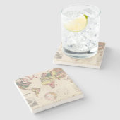 Geologische structuur van het wereldbol stenen onderzetter (Zijkant)