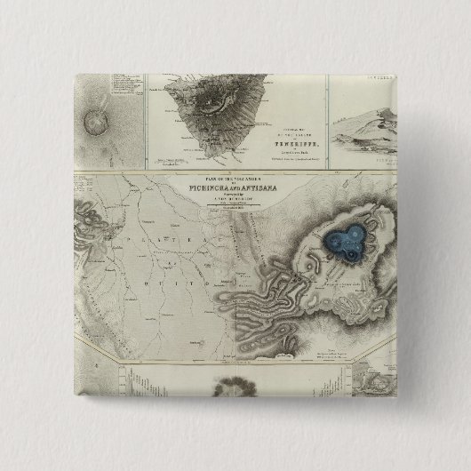 Geologische verschijnselen vierkante button 5,1 cm (Voorkant)