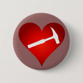 Geologistisch hart en steen Hammer Ronde Button 5,7 Cm (Voorkant)