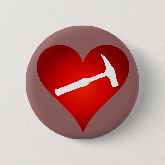 Geologistisch hart en steen Hammer Ronde Button 5,7 Cm (Voorkant)