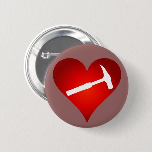 Geologistisch hart en steen Hammer Ronde Button 5,7 Cm (Voorkant /achterkant)