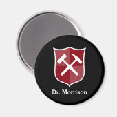 Geologist's Custom Rock Hammer en Shield Crest Magneet (Voorkant / Achterkant)