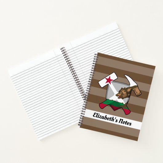 Geologist's Rock Hammer en California Flag Logo Notitieboek (Binnen)
