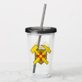 Geologist's Rock Hammer en New Mexico Flag Logo Acryl Drinkbeker (Achterkant)