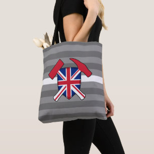 Geologist's Rock Hammer en Union Jack Logo Draagtas