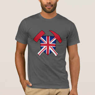 Geologist's Rock Hammer Logo- Union Jack Versie T-shirt