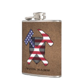 Geologist's Rock Hammer Shield - Amerikaanse vlag Heupfles (Links)