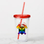Geologist's Rock Hammer Shield - LGBT Regenboog Vl Acryl Drinkbeker (Achterkant)