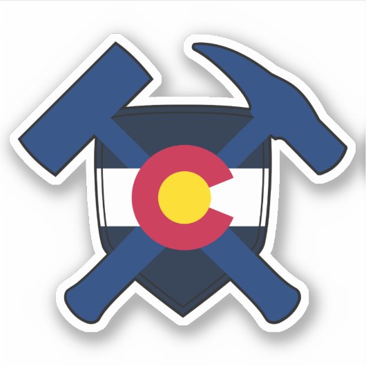 Geologist's Rock Hammers - Colorado Staat Vlag Sticker (Voorkant)