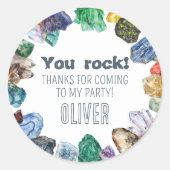Geology Birthday Rocks Dig Party Stickers (Devant)