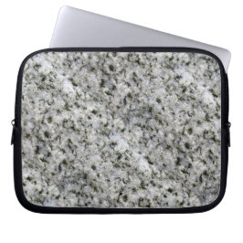 Geology Rock Texture White Granite aangepaste naam Laptop Sleeve