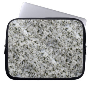 Geology Rock Texture White Granite aangepaste naam Laptop Sleeve