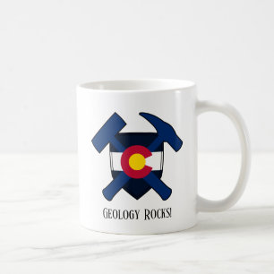 "Geology Rocks" Colorado State Flag Hammer Logo Koffiemok