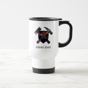 "Geology Rocks" Hamer Logo met vulkanische lavastr Reisbeker