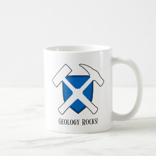 "Geology Rocks" Hamerlogo met de vlag van Schotlan Koffiemok